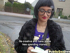 Public sex Alternative babe with glasses POV fuck