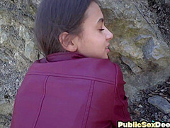 20yo public slut pounded in doggystyle be4 riding it