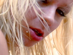 Outdoor 3some With Hot Blonde Slut On The Beach - HotEuroGirls