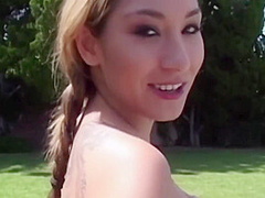 Dirty Talking Blonde Swallows His Cock In Hopes Of Having Her Ass Creampied - Roxy Jezel