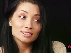 Femdom voyeur British babe teases jerker till his great load