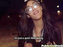 Public tiny inked slut picked up and fuck in pussy POV