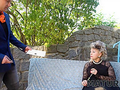 MATURE4K. Vagina becomes wet as granny woman sees guy to be carnal