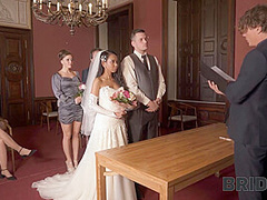 BRIDE4K. Small cheap wedding turns into public fucking action of the brides