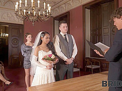 BRIDE4K. Small cheap wedding turns into public fucking action of the brides