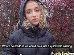 Euro public 21yo nympho in stockings POV doggystyle