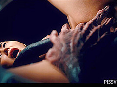 Real Life Hentai - Rae Lil Black facefucked and filled up with cum in public toilet - PissVids