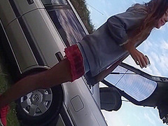 Twice Pissing Retro Car Tow Bar Before Orgasmic Fuck It 12 Min