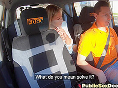Perv student driver riding instructor cock after class
