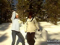 Snow angels flashing the camera