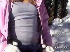 Snow angels flashing the camera