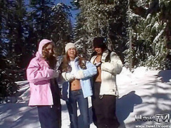 Snow angels flashing the camera