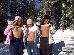 Snow angels flashing the camera