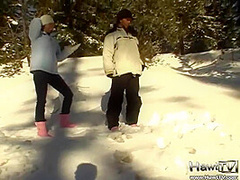 Snow angels flashing the camera