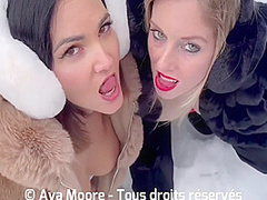 Deux Copines Salopes Sucent Des Queues Dans La Neige Et Finissent Le Visage Recouvert De Sperme 7 Min
