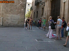 Public deepthroat slut with bigboobs sucks cock outdoor