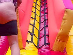 Horny Lesbians Fucking In A Bouncy Castle