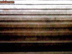 Public BDSM babe fucked 4 voyeurs in religious desecration