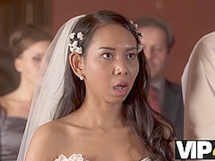 VIP4K. Small cheap wedding turns into public fucking action of the brides