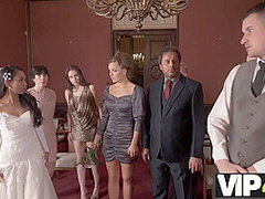 VIP4K. Small cheap wedding turns into public fucking action of the brides