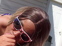 4k- Thick Big Booty Babe Gets Banged Hard Doggystyle In The Backyard