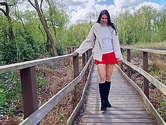 Risky Public Nudity With No Panties On And Peeing