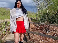 Risky Public Nudity With No Panties On And Peeing