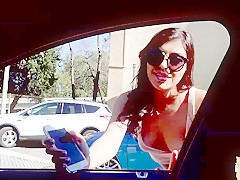 Hot Audrey Royal gets fucked in the car