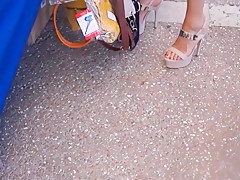 Candid beige high heel sandals