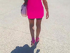 Pink dress and stockings part 2