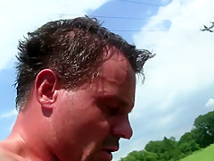 Horny pornstar in exotic brunette, outdoor porn movie