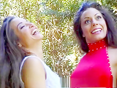 Hottest pornstars Jacklyn Lick and Felecia Danay in exotic threesomes, outdoor xxx movie