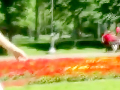 blonde girl - nude in public 1