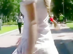 blonde girl - nude in public 1