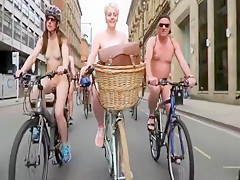 Big tits naked bike ride