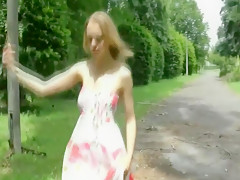 Anya - nude angel in public park