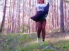 Horny Russian Whore sucks and fucks in forest.