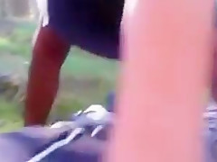 Horny Russian Whore sucks and fucks in forest.
