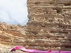 Anal creampie on the rocks