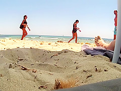 Incredible amateur CFNM, Beach porn clip