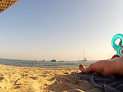Incredible amateur CFNM, Beach porn clip