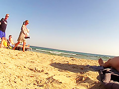 Incredible amateur CFNM, Beach porn clip