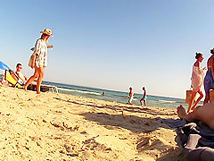 Incredible amateur CFNM, Beach porn clip