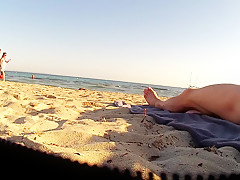 Incredible amateur CFNM, Beach porn clip