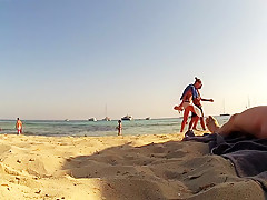Incredible amateur CFNM, Beach porn clip