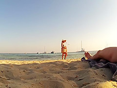Incredible amateur CFNM, Beach porn clip