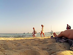 Incredible amateur CFNM, Beach porn clip