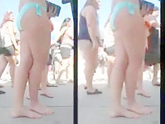 Candid bikin ass walking