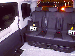 FUCKED IN TRAFFIC - Hardcore fuck in the backseat of the car with hot redhead Czech babe