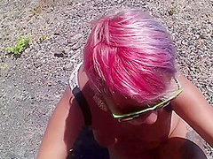 Outdoor Blowjob At The End Of A Naked Hiking & Peeing